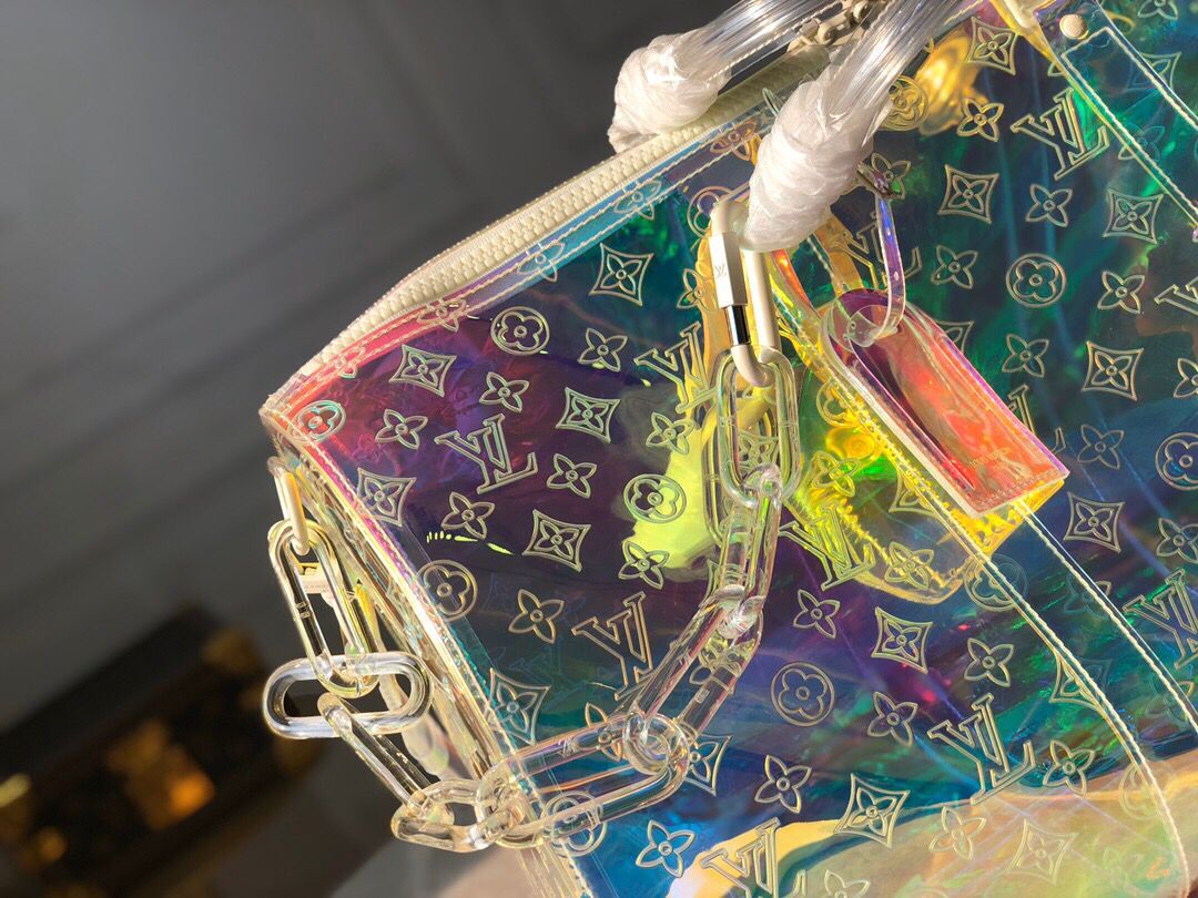 LV MONOGRAM 50 PRISM HOLOGRAPHIC TRAVEL BAG
