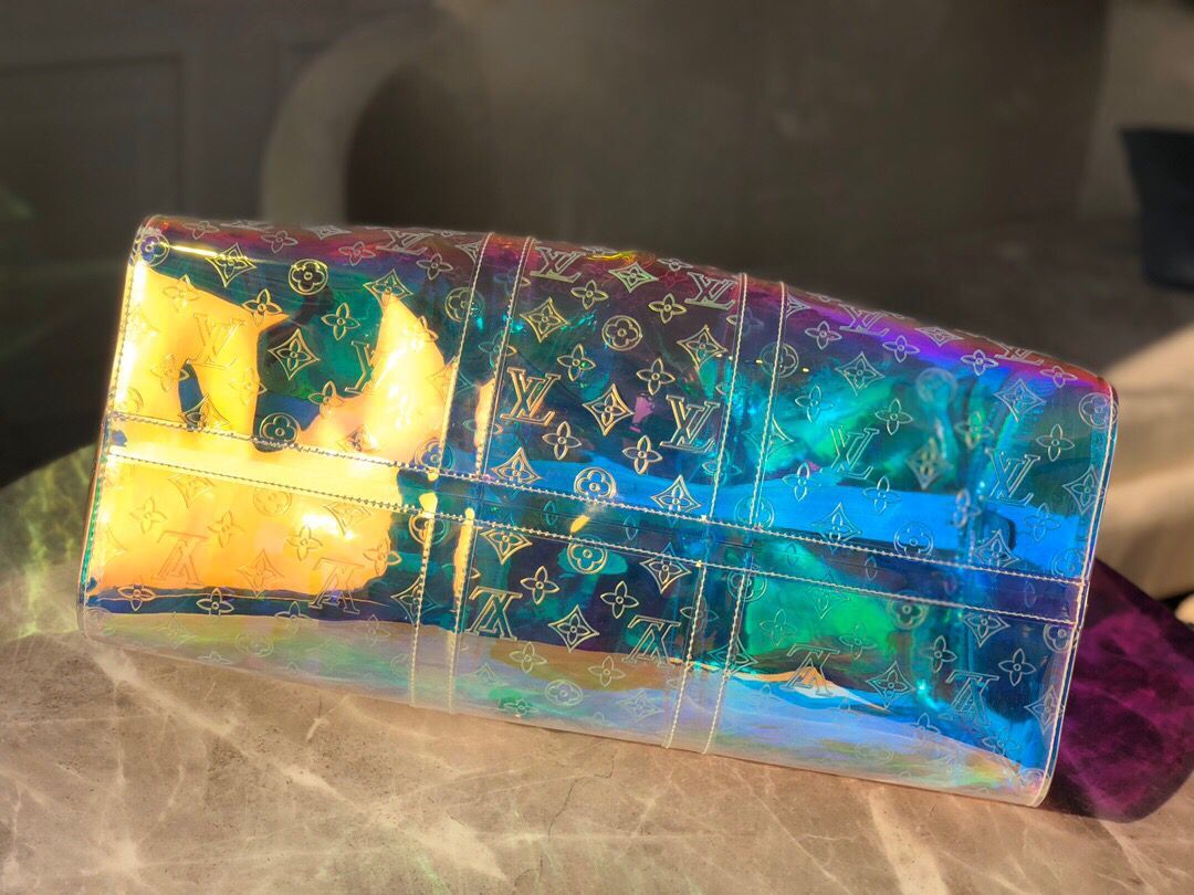 LV MONOGRAM 50 PRISM HOLOGRAPHIC TRAVEL BAG
