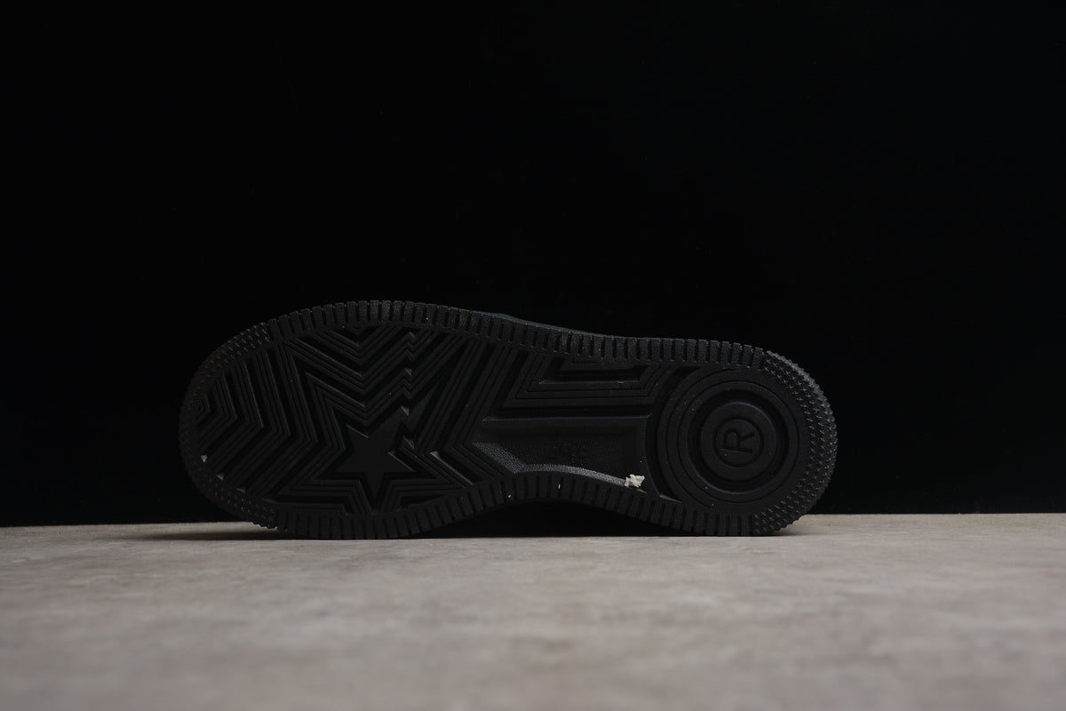 BAPE STA Low-Top Black Croc-Embossed Sneakers