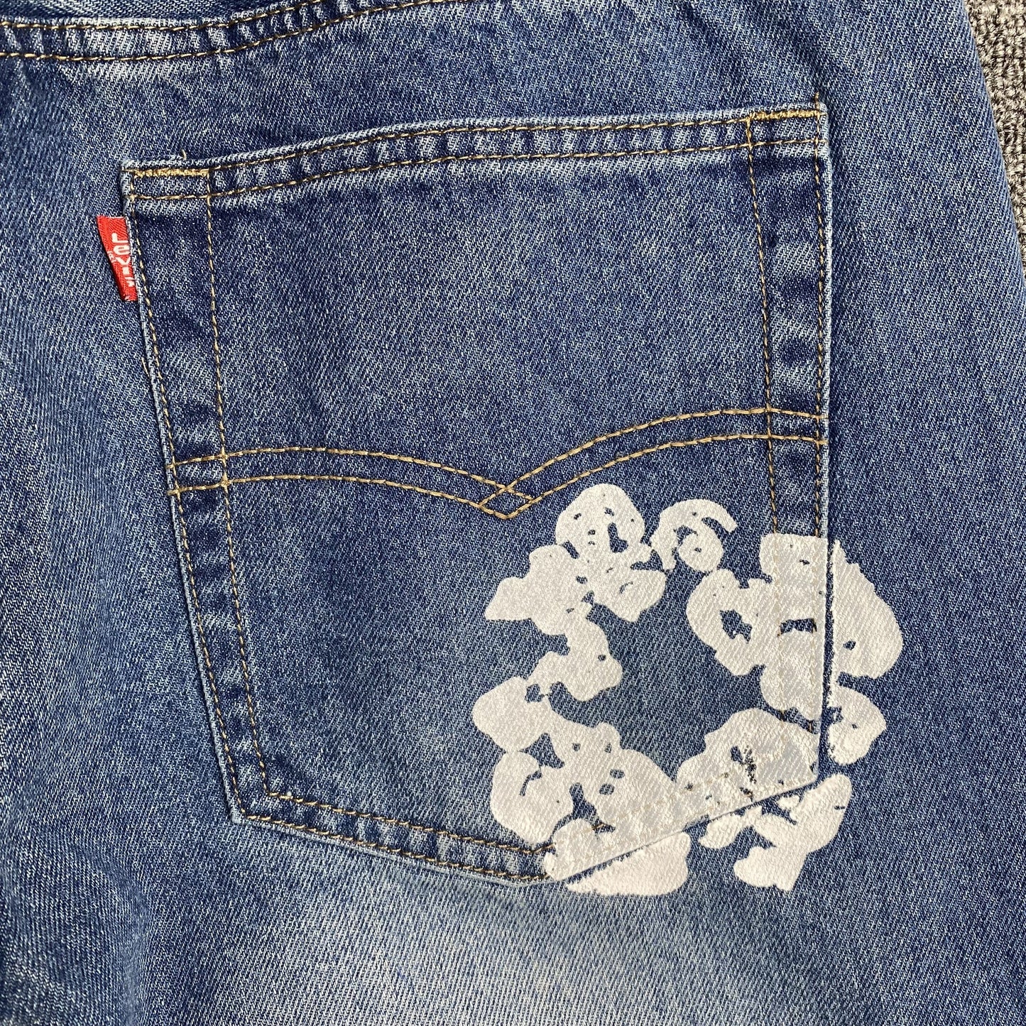 DENIM TEARS x LEVI'S COTTON WREATH JEANS BLUE