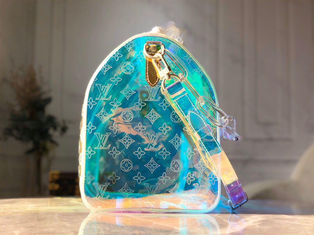 LV MONOGRAM 50 PRISM HOLOGRAPHIC TRAVEL BAG